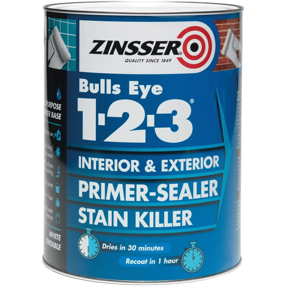 Zinsser ZINBE1231L 1 Litre 123 Bulls Eye Primer/Sealer Paint