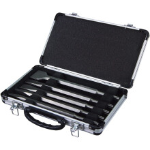 Makita Chisel Set, 5–Piece Set in Aluminium Box 2 x Chipping chisels, 2, 1 moil Chisel SDS-Plus