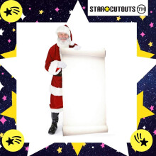 Star Cutouts Ltd SC16 Santa with Large Sign Christmas Cardboard Cutout Perfect for Restaurants, Bars and Shop Displays Height 180cm