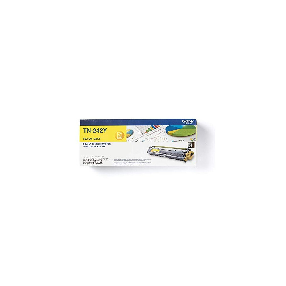 Brother TN-242Y Toner Cartridge, Yellow, Single Pack, Standard Yield, includes 1 x Toner Cartridge, Brother Genuine Supplies