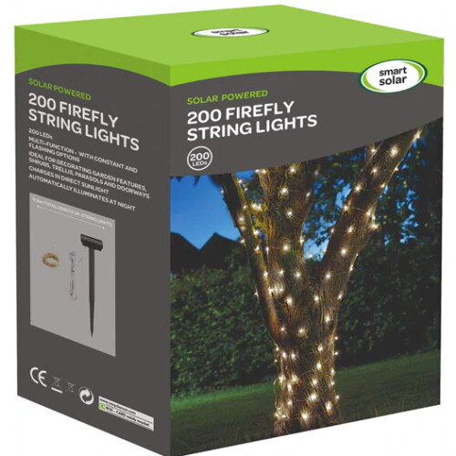 Smart Garden Products Smart Garden Solar Powered Firefly Wire Lights 200 LEDs - Warm White