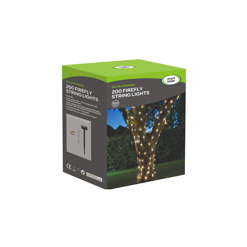 Smart Garden Products Smart Garden Solar Powered Firefly Wire Lights 200 Leds - Warm White