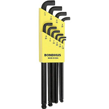 Bondhus 16538 Set of 10 Balldriver« Stubby L-Wrenches, Sizes 1/16-1/4-Inch Black One Size