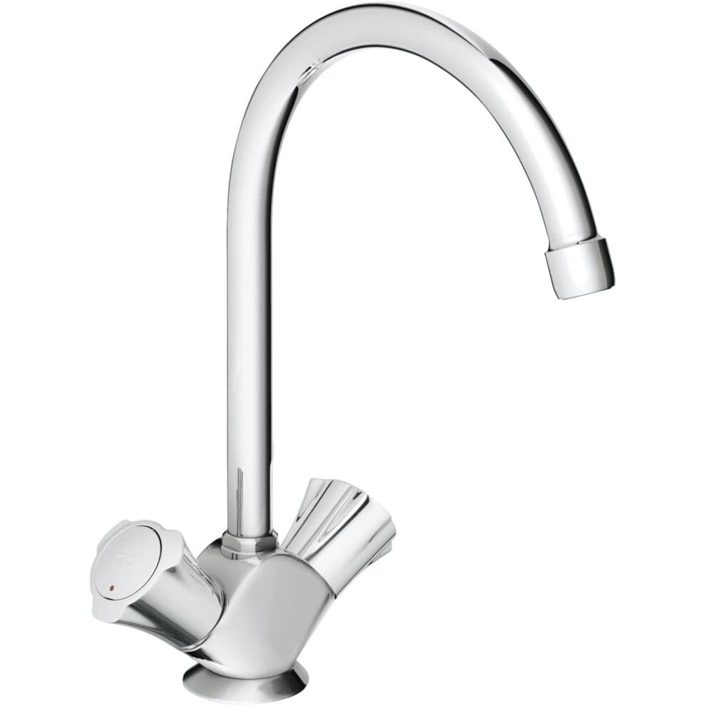 Grohe 31831001 Costa Single-Hole Sink Tap Dn 15 Metal Handles And Pivoting Spout Chrome