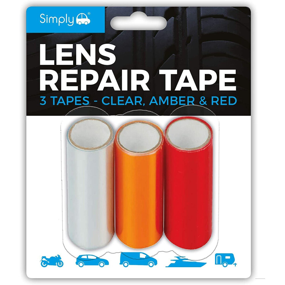 Simply 2250 Lens Tape, Red/Clear/Amber 5037409022505