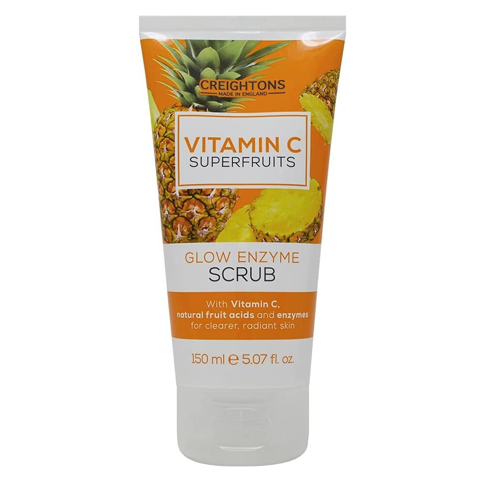 Creightons Vitamin C Superfruits Glow Enzyme Scrub (150Ml) - An Energising And Exfoliating Scrub With Vitamin C, Natural Fruit Acids And Enzymes For