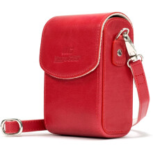 MegaGear MG1214 Panasonic Lumix DC-ZS70, DC-TZ90, DMC-LX10, DMC-ZS60, DMC-TZ80, DMC-ZS100, TZ100, TZ101 Leather Camera Case with Strap - Red