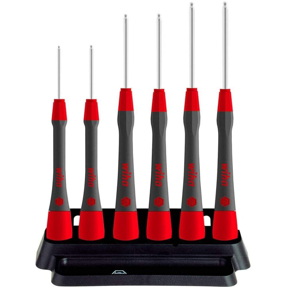 Wiha 42993 264PK601 PicoFinish, Red Black, Sechskant-Kugelkopf 6-TLG. mit Halter