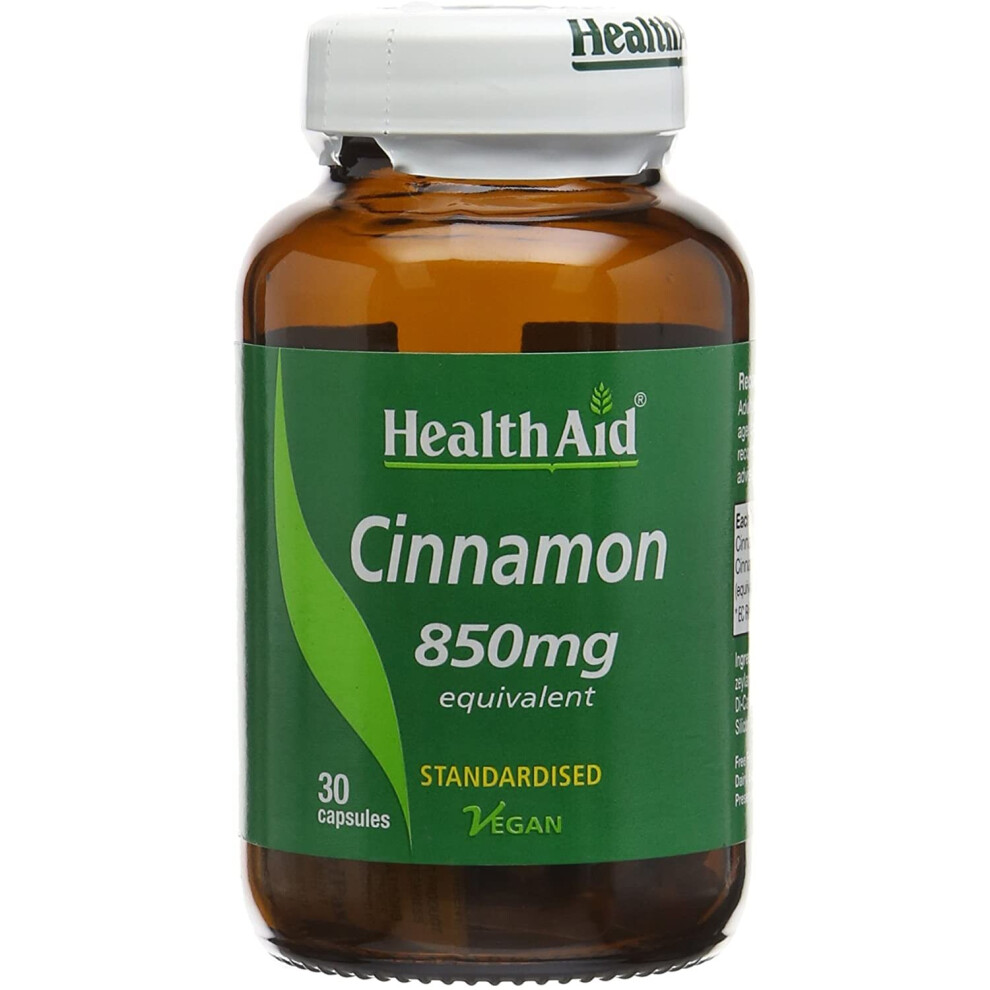 Health Aid Healthaid Cinnamon 850Mg- 30 Vegan Capsules