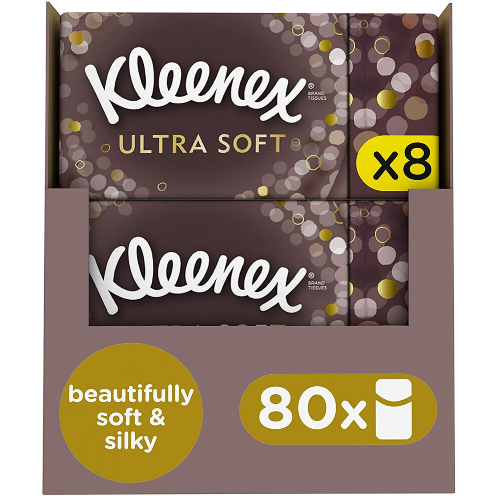 Kleenex Tissues - Ultra Soft Pocket Tissues, 80 Individual Pocket Packs (640 Facial Tissues)