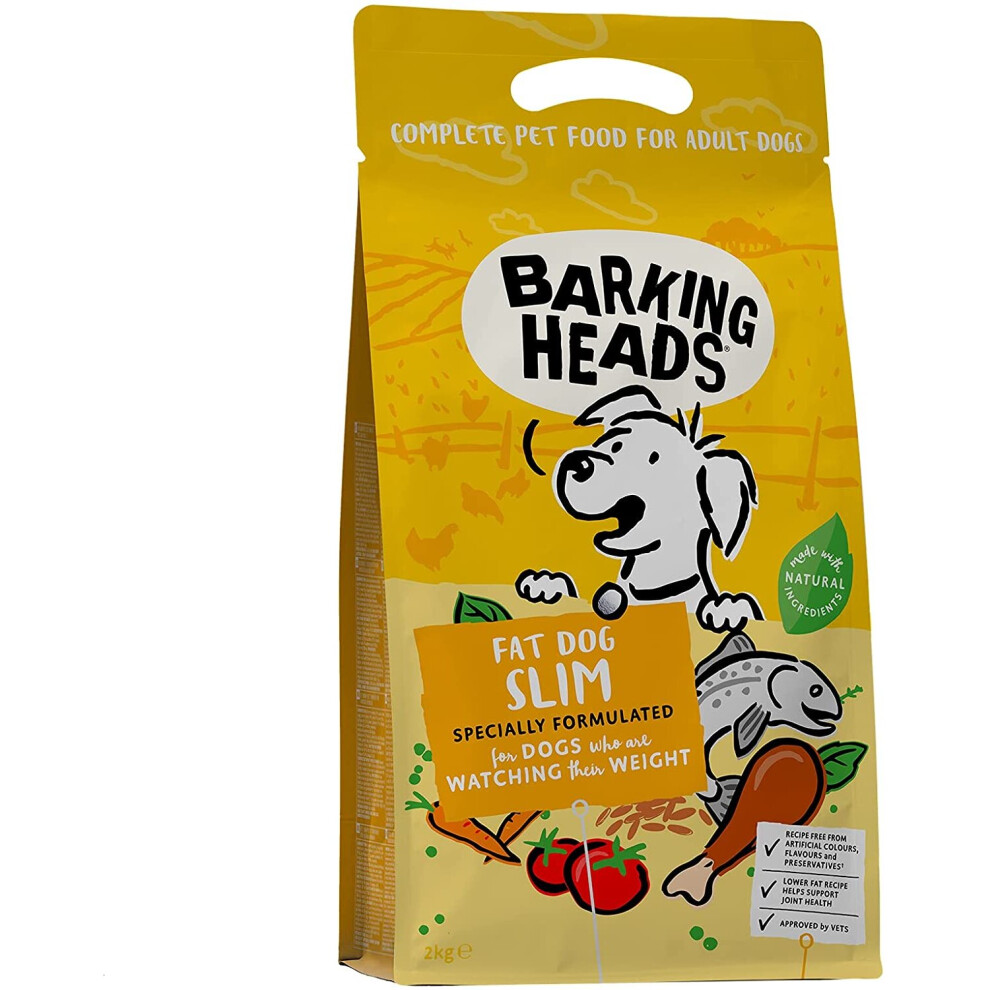 Photos - Dog Food Barking Heads Low-Calorie Dry  - Fat Dog Slim - 100 Natural, Free-Run Chicken with No Artificial Flavours, Low Fat R 