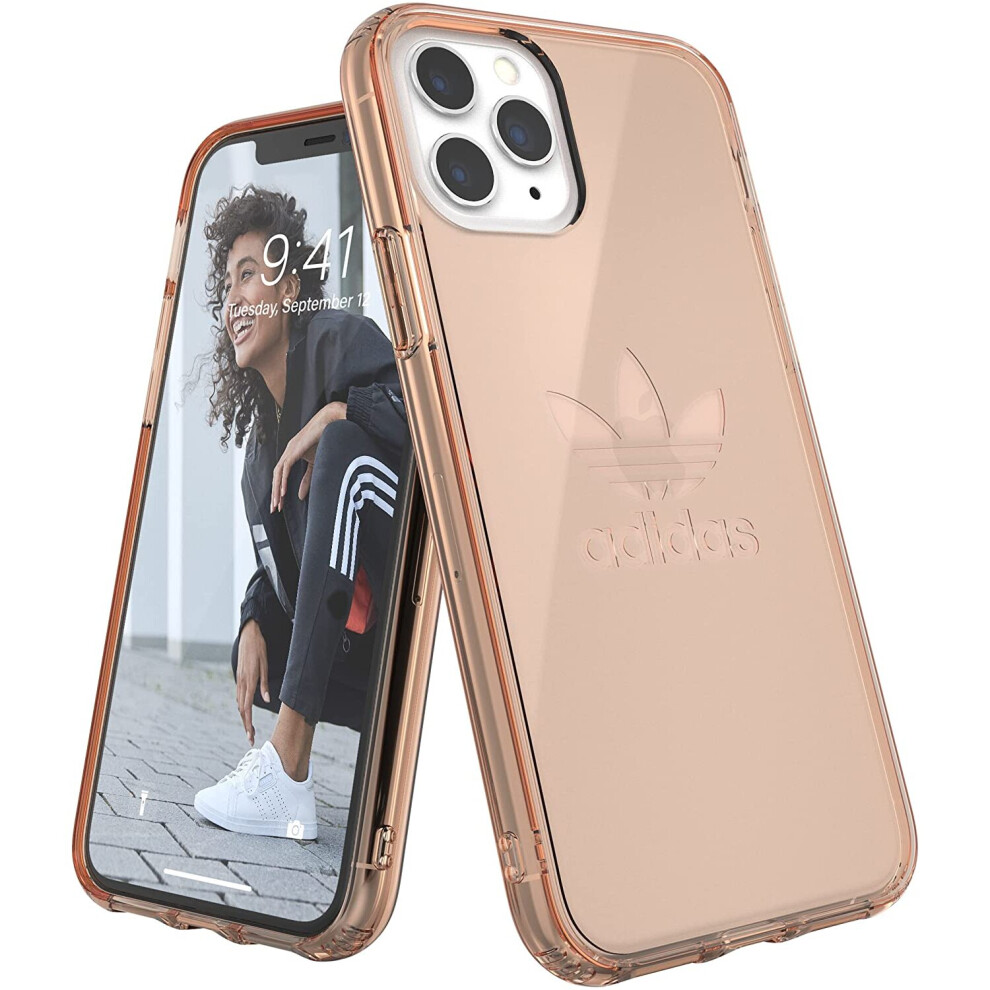 adidas Originals Compatible with iPhone 11 Pro Case, Large Logo Print Transparent Protective Mobile Phone Case â Rose Gold