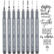 Hethrone Calligraphy Pens, Hand Lettering Pens and Black Calligraphy Set for Beginners Writing, Signature, Illustration Design and Drawing (8 Siz