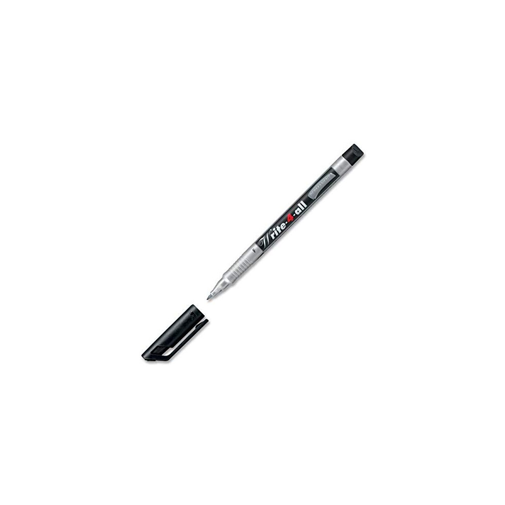 STABILO 'WRITE-4-ALL' CD/DVD ALL PURPOSE PERMANENT MARKER PEN - BLACK - FINE (PACK OF 3)