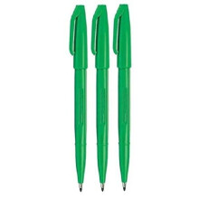 Pentel Green Original Sign Pen S520 Fibre Tip Marker Pens Colour Fineliner 2mm Nib 1mm Line Width (Pack of 3)