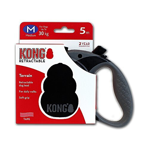 KONG KONG Terrain Retractable Dog Leash, Medium, Black, 5m Tape 1