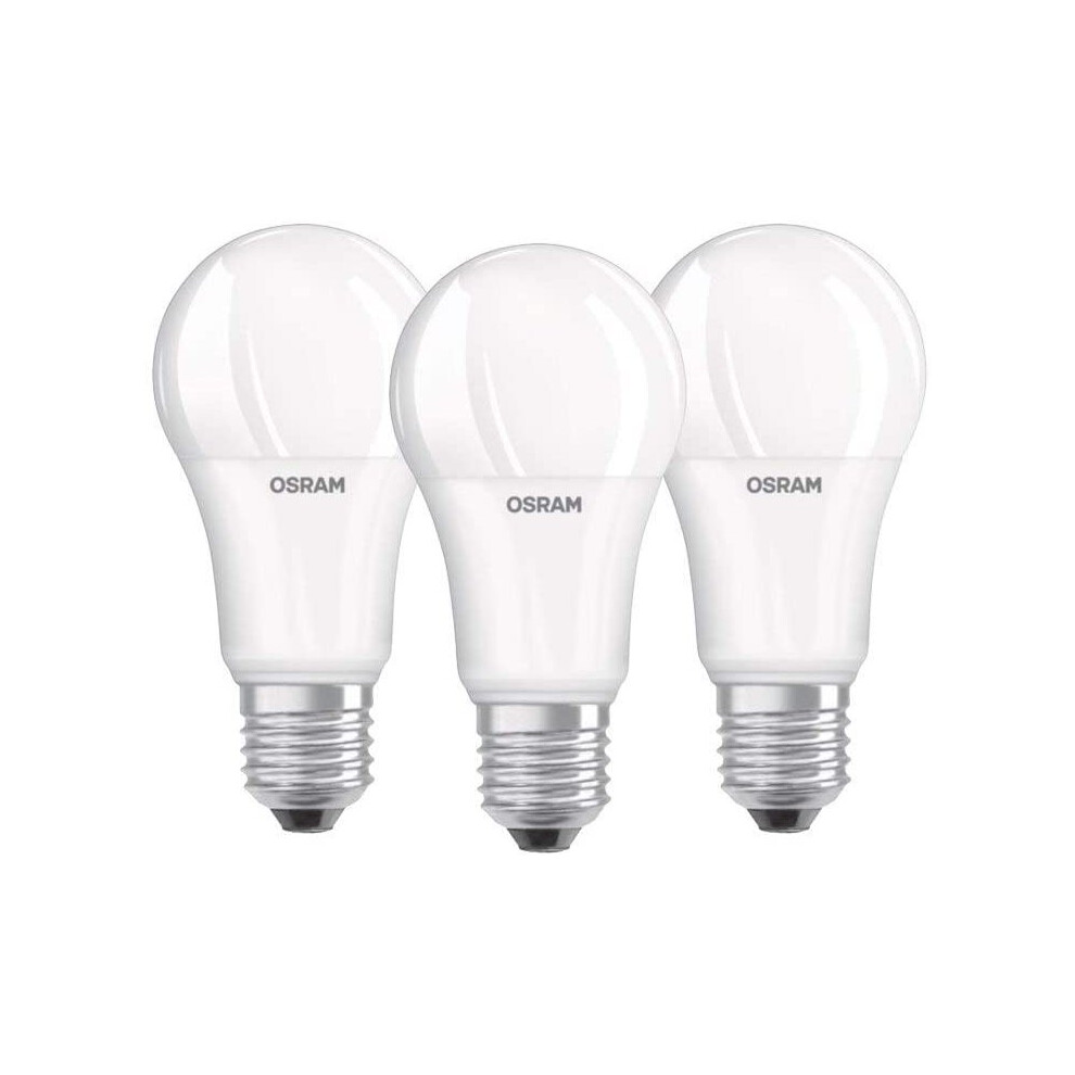 Osram Led Base Classic A / Led-Lamp In Bulb Shape With E27-Base / Not Dimmable / Replacement For 100 Watt / Matt / Warm - 2700 Kelvin / Pack Of White