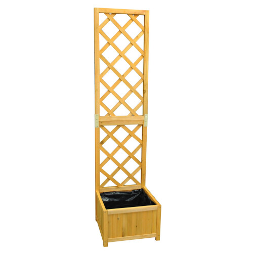 Selections Wooden Garden Planter with Trellis