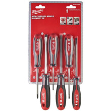 Milwaukee 4932471806 Tri-Lobe Comfort Handle Screwdriver Set 6Pcs Pozi & Slotted