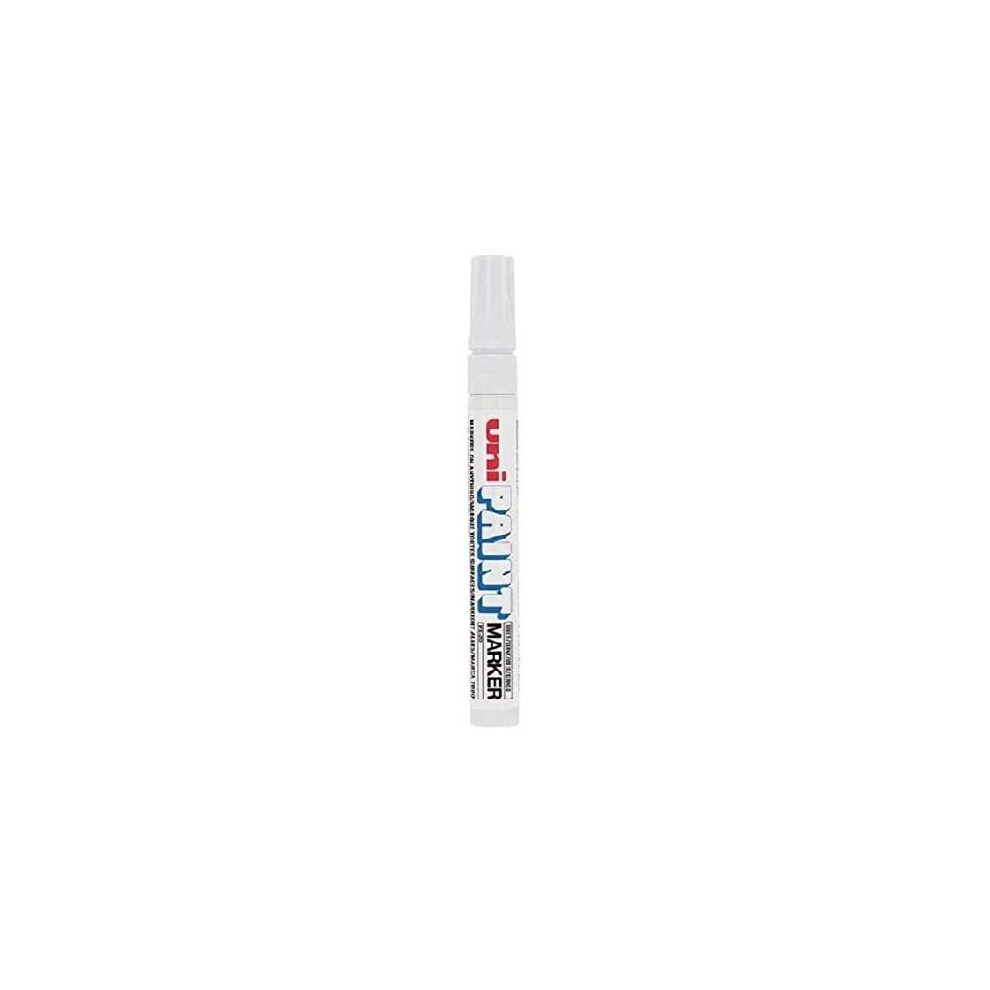 Uni Coloured Medium (2.2-2.8mm) PX-20 White Oil Paint Marker Pen Metal Glass Wood Plastic Stone Outdoor Bullet Nib Tip (Pack Of 1)