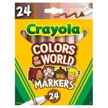 Crayola Colors of The World Markers 24 Pack, Skin Tone Markers, 24