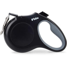 Fida Retractable Dog Lead, 5m Heavy Duty Pet Walking Leash for Small Dog up to 12kg, Tangle Free. One-Hand Brake (Small,Black)