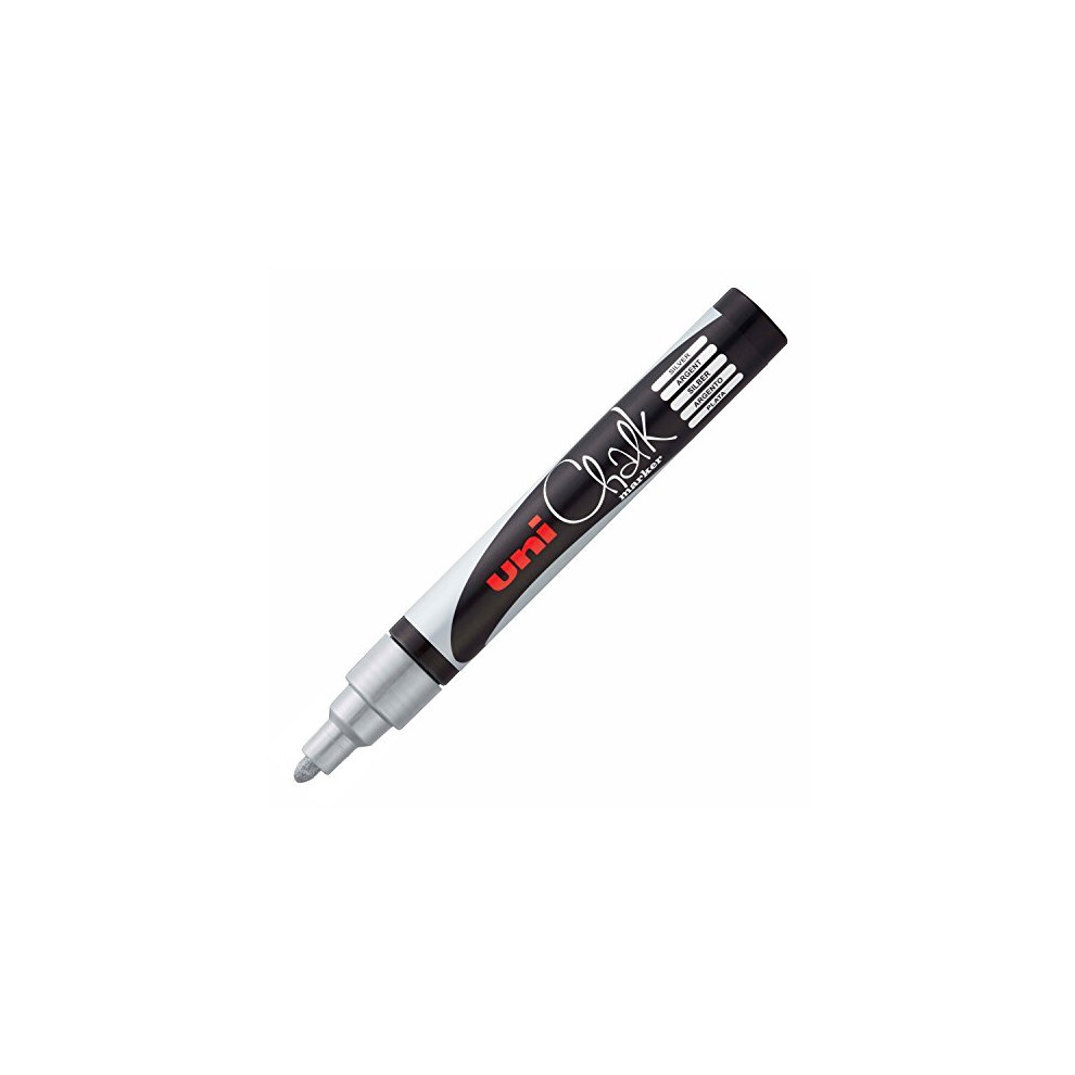 uni-ball Chalk PWE-5M-Chalk Marker (Round Tip) Silver 2.5mm (PWE-5M AR)