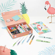 BIC My Stationery Box Including Felt-Tip and Ballpoint Pens, Permanent Markers and A5 Notebook, 28 Writing Products