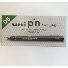 Uni Ball Pin Black Technical Drawing Marker Pen 0.5mm - Box of 12 Pens