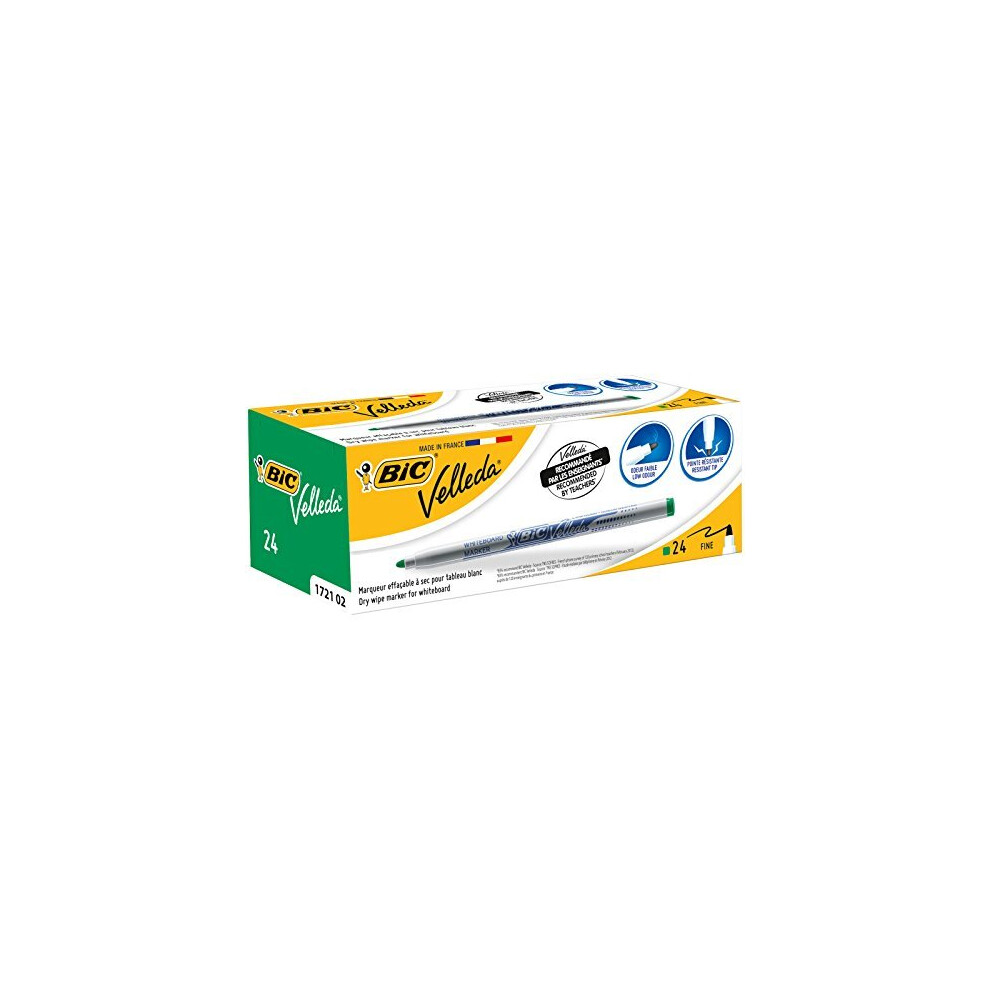 Bic Velleda 1721 Whiteboard Bullet Tip Marker (Box Of 24) - Green