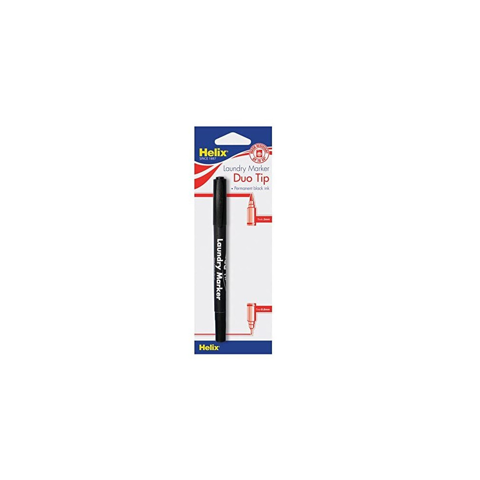Helix Dual Tip Fabric And Laundry Permanent Marker Pen - Black
