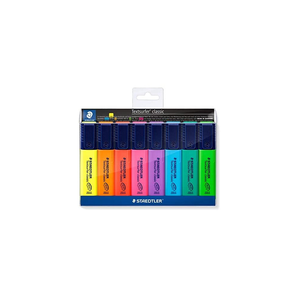 STAEDTLER Textsurfer Classic 364 Highlighter - Assorted Colours, Pack of 8