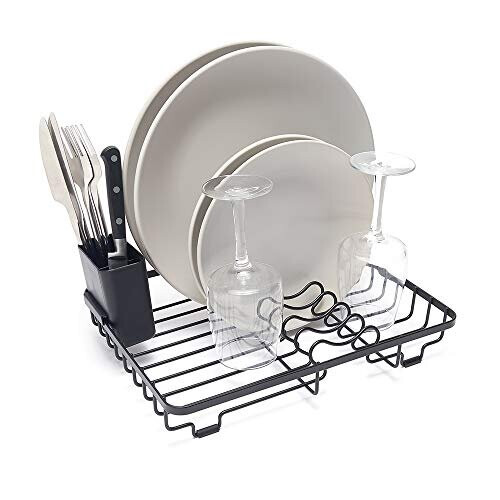 simplywire - Compact Black Dish Drainer/Plate Drying Rack - Small 2