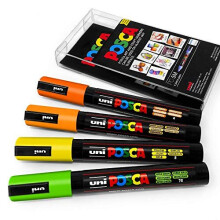 Uni POSCA - PC-5M Art Paint Markers - Set of 4 - in Plastic Wallet - Citrus Tones