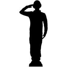 STAR CUTOUTS SC1176 Soldier Salute (WW1) Silhouette Black Party Life-Size Cardboard Cut Out, Multi-Colour