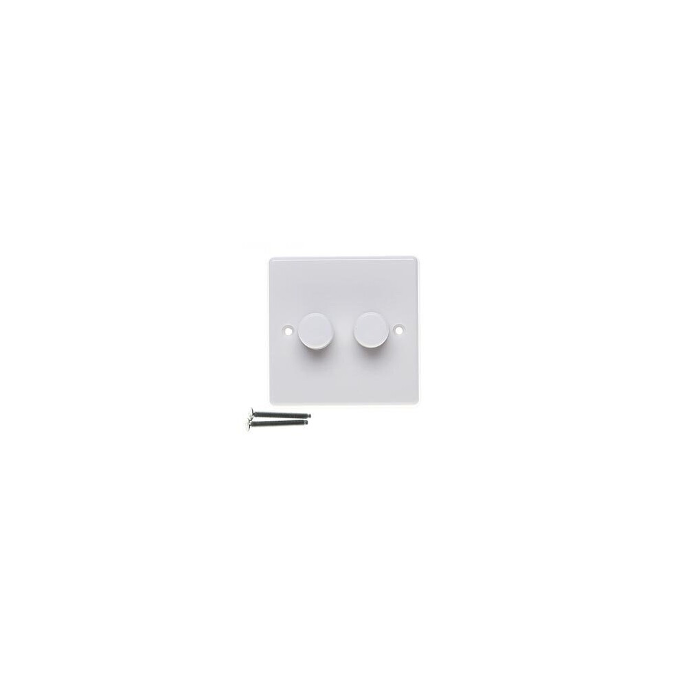Varilight Jqp252w V-Pro White 2 Gang Led Trailing Edge Dimmer Switch 1 Or 2 Way 9773903968012