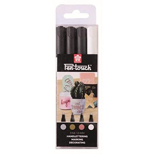 Set di 4 pennarelli Pen Touch punta fine 1 mm di Sakura