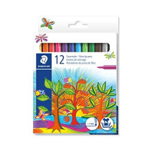 Noris Club Fibre Tip Fine Nib Pen - Pack of 12, Assorted Colors