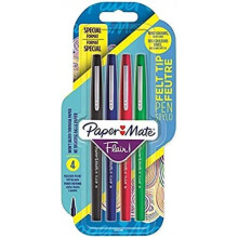 Paper Mate Flair Felt Tip Pens - Coloured. Pack of 4.