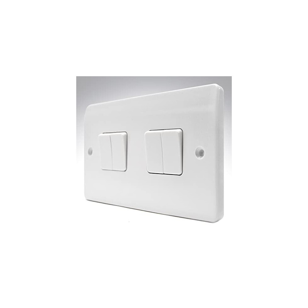 MK K4874WHI 10 amp 4-Gang Single-Pole 2-Way Plateswitch