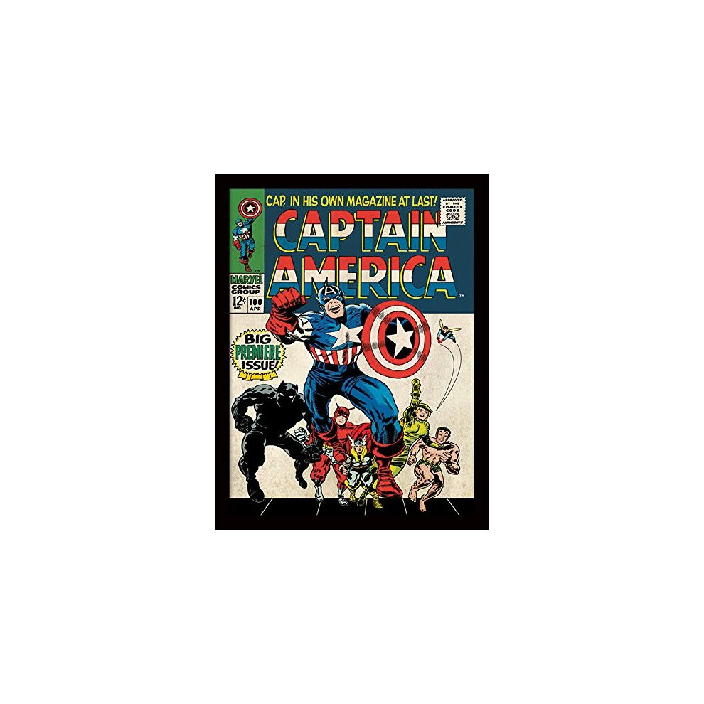 MARVEL FP11587P-PL Captain America (Premiere) 30x40 cm Framed Print