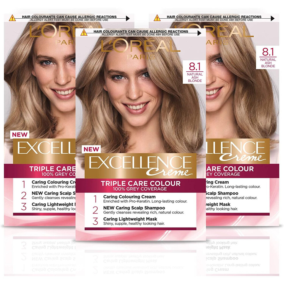 New L’oréal Paris L'oréal Paris Excellence Crème Permanent Hair Dye, Radiant At-Home Hair Colour With Up To 100% Coverage, Pro-Keratin, Up To 8 Weeks Of Colour, Grey