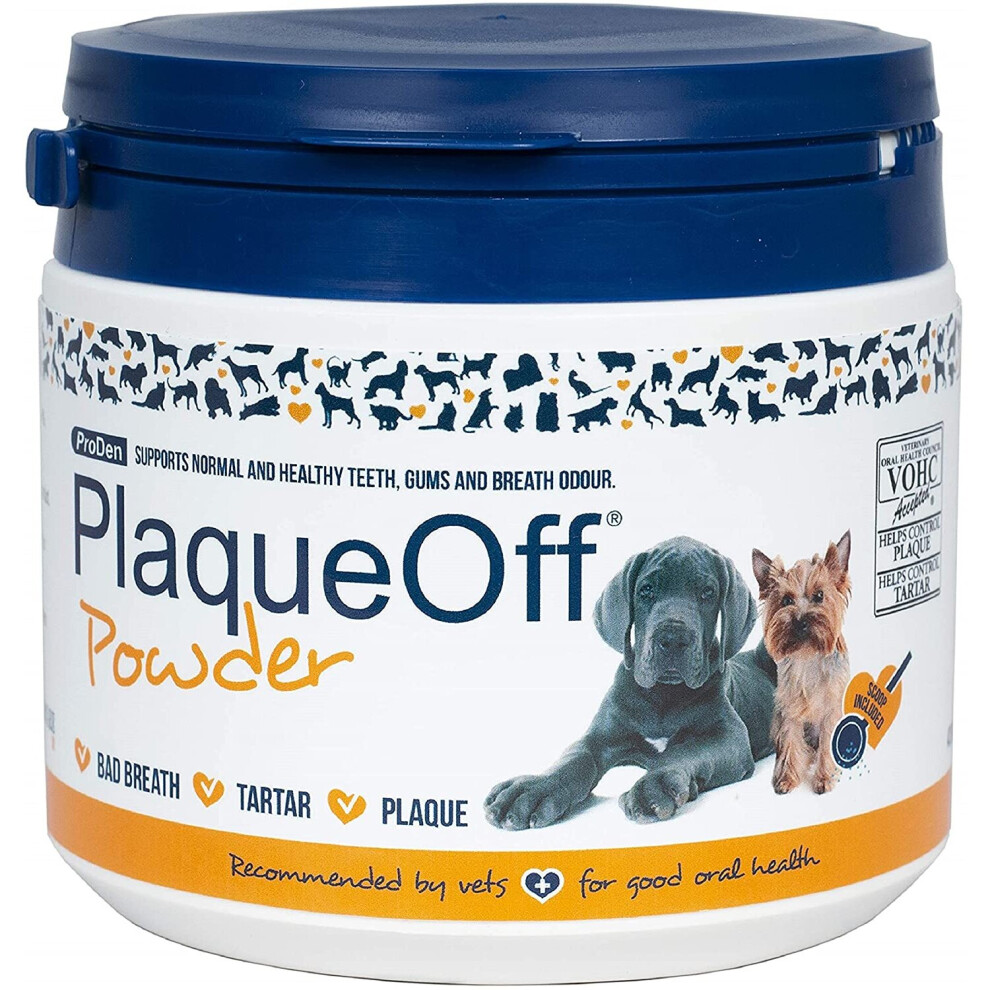 ProDen PlaqueOff Powder 420 g for Dogs and Cats, Bad Breath, Plaque, Tartar