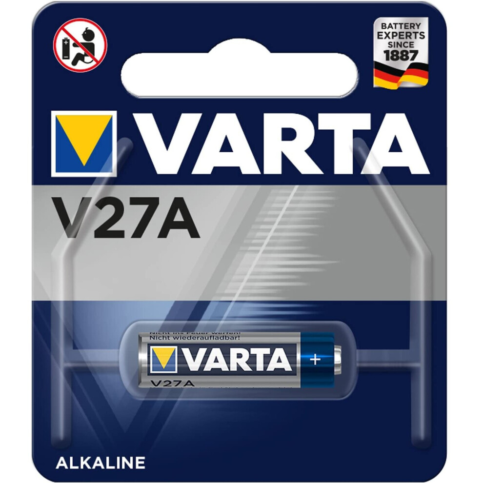 Varta Batteries Electronics V27a Alkaline Battery 1-Pack, Battery In Original Blister Pack Of 1