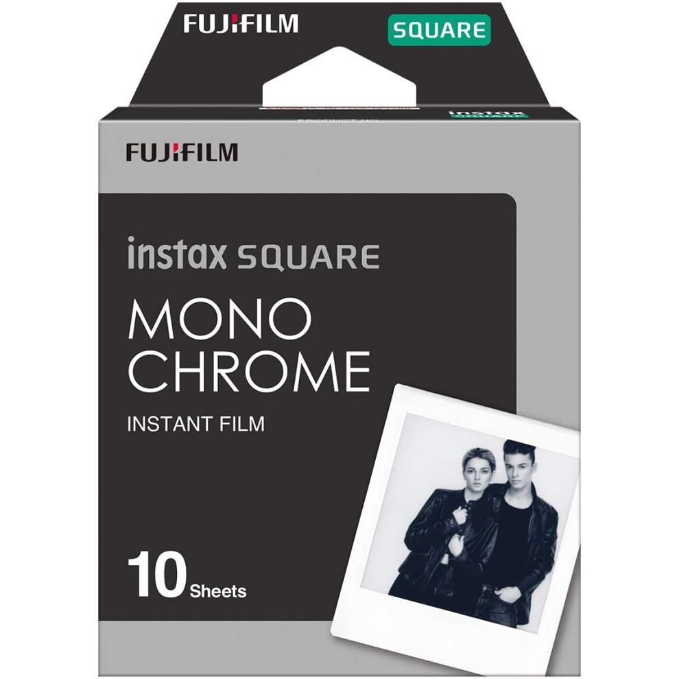 Fujifilm Instax 16671332 Square Monochrome Film, 10 Shot Pack