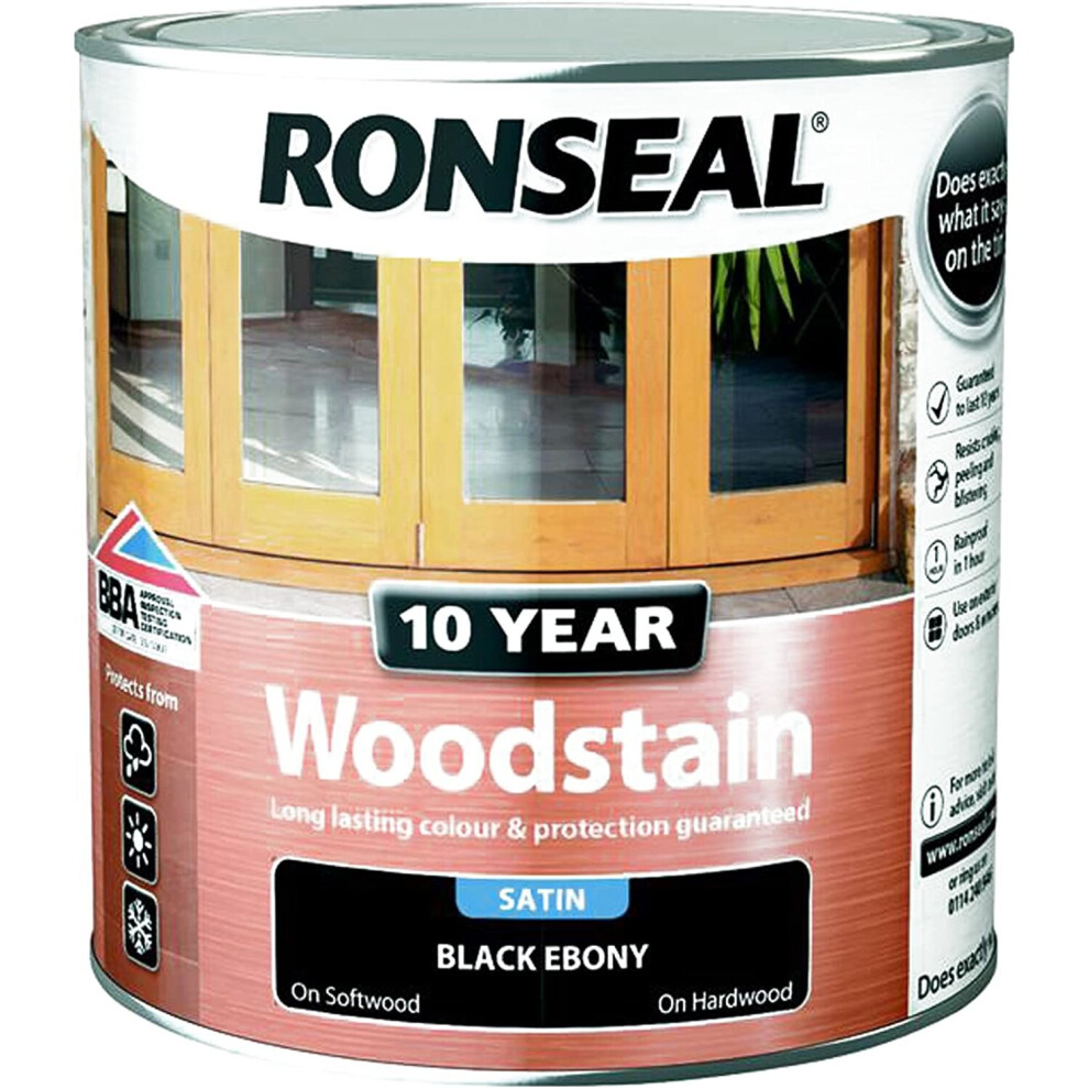 Ronseal 10 Year Woodstain Black Ebony 2.5L