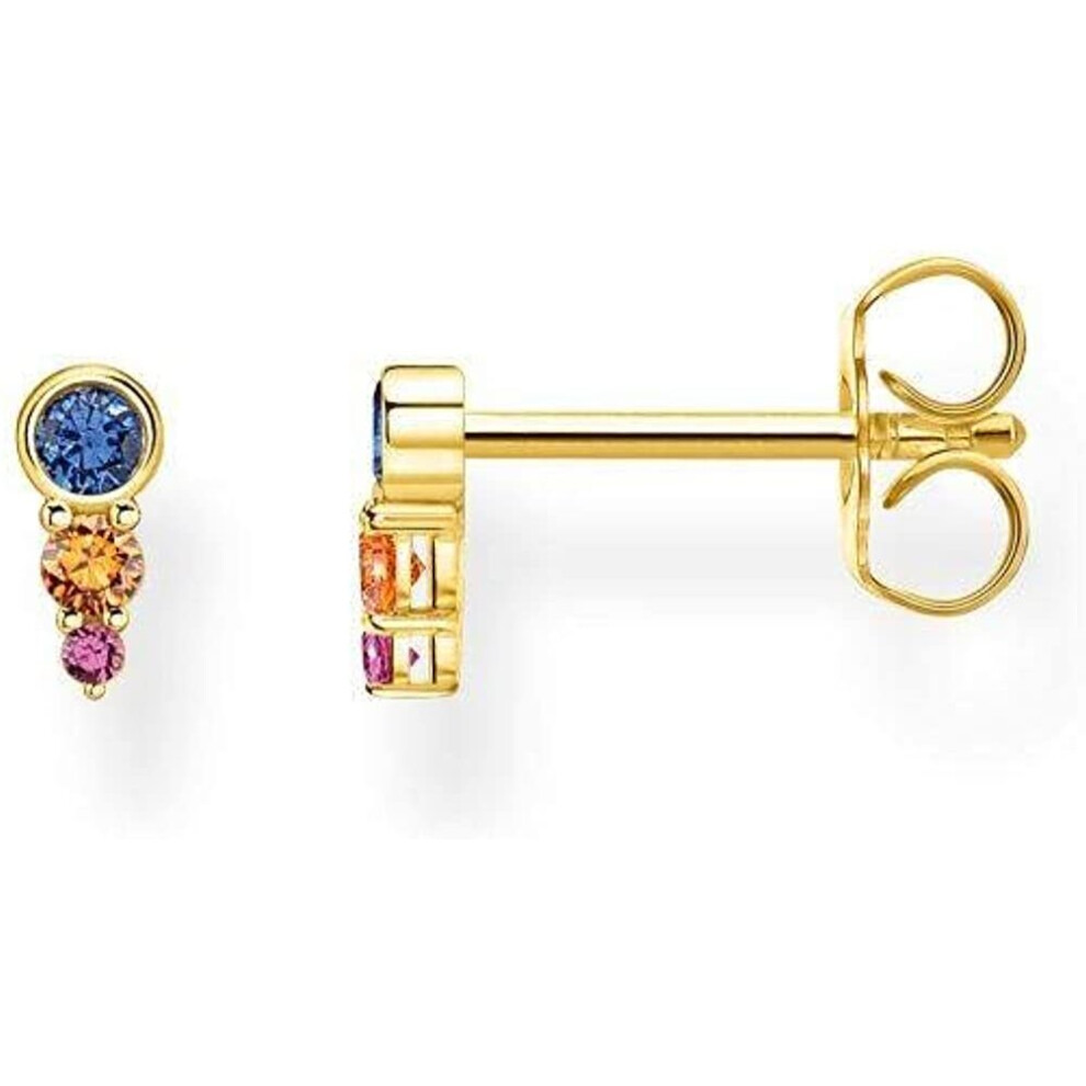 Thomas Sabo Ladies Single Stud Earrings Coloured Stones 925 Sterling Silver