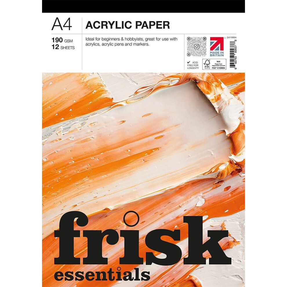 Frisk Essentials Acrylic Paper Pad A4, White