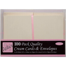 Anita's A6 Card and Envelope, Pack of 100, Cream