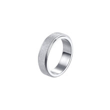 (Silver, 9 R) Stainless Steel Fidget Spinner Ring